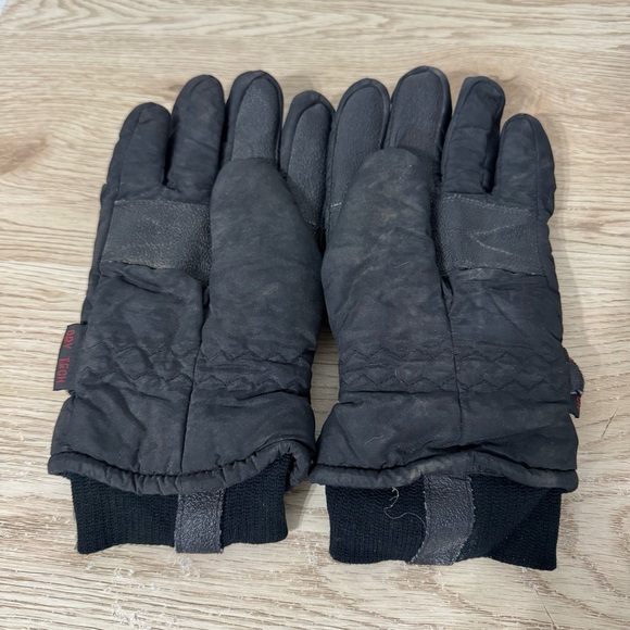 Saranac Ski Gloves‎ Womens Large Black Winter Snow Outdoor Vintage Warm Nylon - Picture 2 of 7